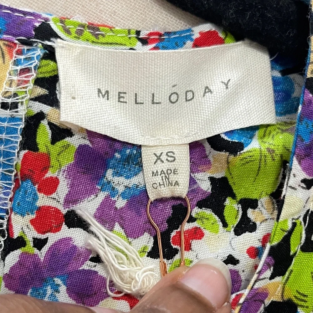 Melloday Womens Dress Size X-Small XS Multicolored Patchwork Floral NWT - Picture 10 of 15